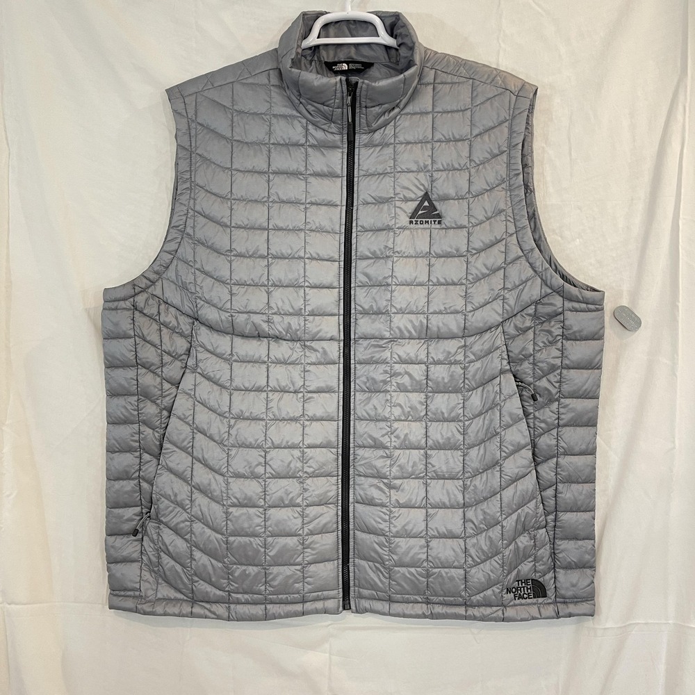 The North Face‎ Vest Mens 2XL Gray ThermoBall Eco Insulated Quilted Full Zip